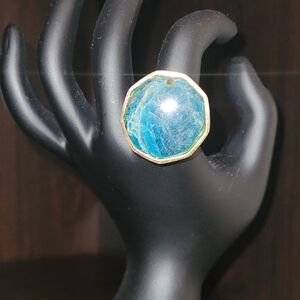 Studio Barse Gold Ring with Blue Octagon Stone